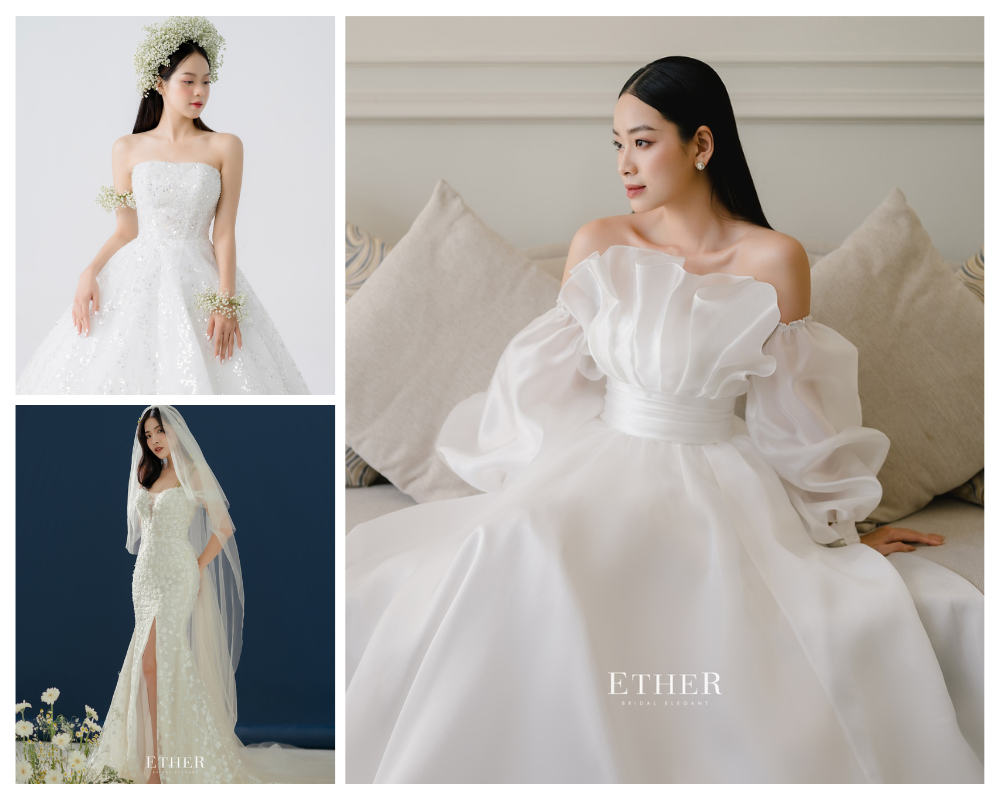  Một số mẫu váy cưới đánh giá cao tại cửa hàng váy cưới Ether Bridal 