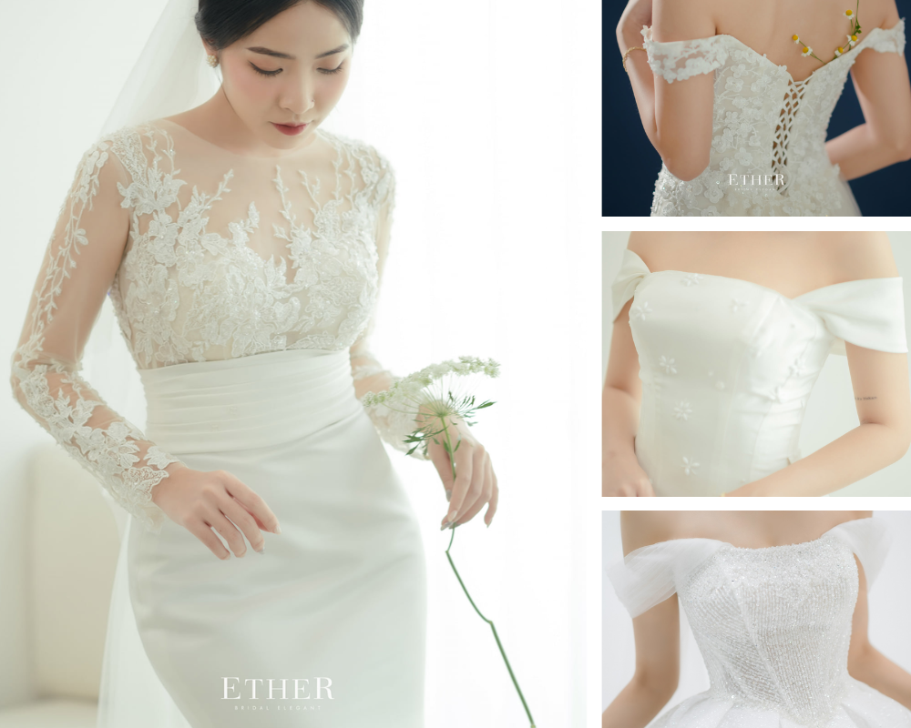 Điểm nhấn hoàn hảo cho chiếc váy cưới bằng các họa tiết độc đáo

